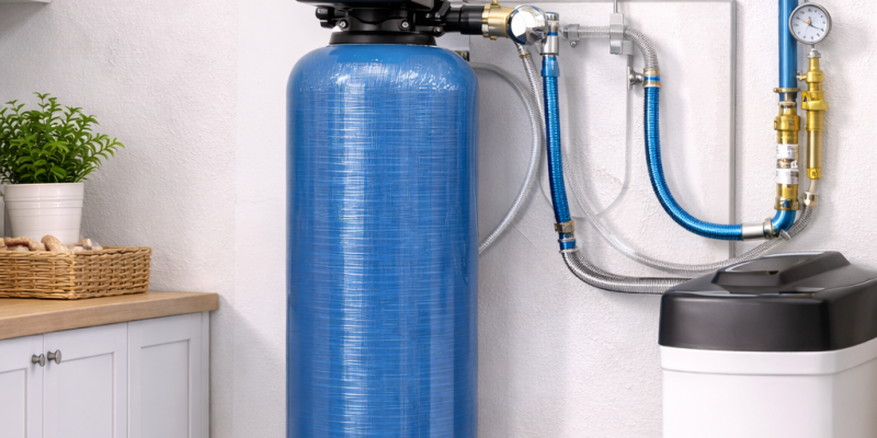 Whole house sediment filtration tank system installed in Orange County home