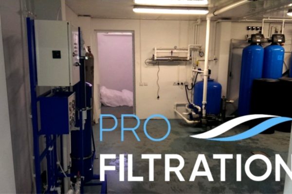 Commercial water filtration system with ozone disinfection for industrial applications