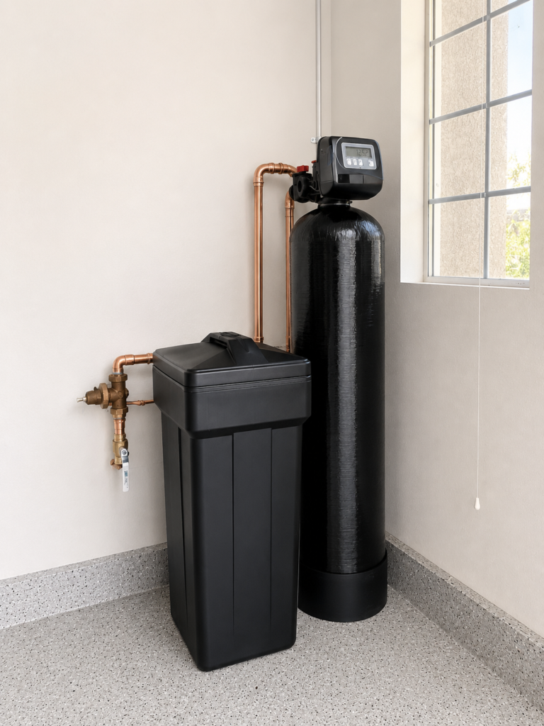 Clack water softener installation in Anaheim Hills CA